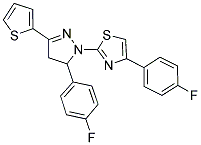 4-(4-FLUOROPHENYL)-2-[5-(4-FLUOROPHENYL)-3-THIEN-2-YL-4,5-DIHYDRO-1H-PYRAZOL-1-YL]-1,3-THIAZOLE Struktur