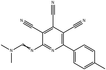 N,N-DIMETHYL-N'-[3,4,5-TRICYANO-6-(4-METHYLPHENYL)-2-PYRIDINYL]IMINOFORMAMIDE Struktur