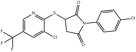 1-(4-CHLOROPHENYL)-3-([3-CHLORO-5-(TRIFLUOROMETHYL)-2-PYRIDINYL]SULFANYL)DIHYDRO-1H-PYRROLE-2,5-DIONE Struktur