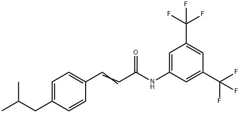 N-[3,5-BIS(TRIFLUOROMETHYL)PHENYL]-3-(4-ISOBUTYLPHENYL)ACRYLAMIDE Struktur