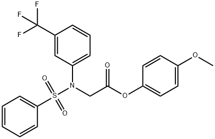 4-METHOXYPHENYL 2-[(PHENYLSULFONYL)-3-(TRIFLUOROMETHYL)ANILINO]ACETATE Struktur