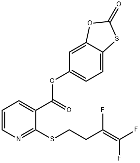 2-OXO-1,3-BENZOXATHIOL-6-YL 2-[(3,4,4-TRIFLUORO-3-BUTENYL)SULFANYL]NICOTINATE Struktur