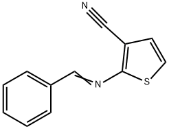 2-([(E)-PHENYLMETHYLIDENE]AMINO)-3-THIOPHENECARBONITRILE Struktur