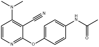 N-(4-([3-CYANO-4-(DIMETHYLAMINO)-2-PYRIDINYL]OXY)PHENYL)ACETAMIDE Struktur