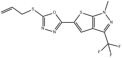 5-[5-(ALLYLSULFANYL)-1,3,4-OXADIAZOL-2-YL]-1-METHYL-3-(TRIFLUOROMETHYL)-1H-THIENO[2,3-C]PYRAZOLE Struktur