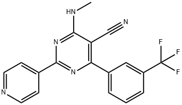 4-(METHYLAMINO)-2-(4-PYRIDINYL)-6-[3-(TRIFLUOROMETHYL)PHENYL]-5-PYRIMIDINECARBONITRILE Struktur