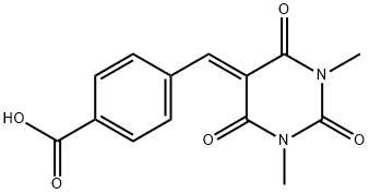 4-(1,3-DIMETHYL-2,4,6-TRIOXO-TETRAHYDRO-PYRIMIDIN-5-YLIDENEMETHYL)-BENZOIC ACID Struktur