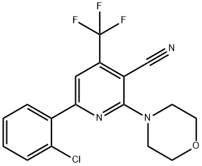 6-(2-CHLOROPHENYL)-2-MORPHOLINO-4-(TRIFLUOROMETHYL)NICOTINONITRILE Struktur