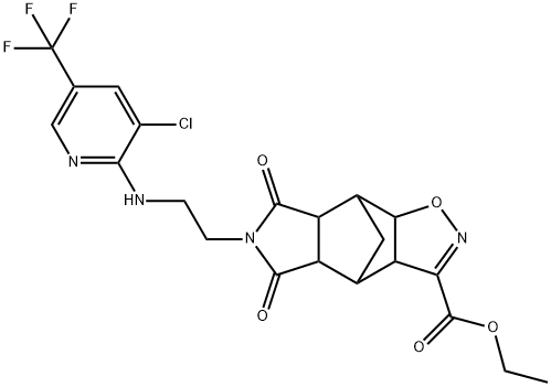 ETHYL 10-(2-([3-CHLORO-5-(TRIFLUOROMETHYL)-2-PYRIDINYL]AMINO)ETHYL)-9,11-DIOXO-3-OXA-4,10-DIAZATETRACYCLO[5.5.1.0(2,6).0(8,12)]TRIDEC-4-ENE-5-CARBOXYLATE Struktur