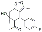 1-[4-(4-FLUOROPHENYL)-6-HYDROXY-3,6-DIMETHYL-4,5,6,7-TETRAHYDRO-2,1-BENZISOXAZOL-5-YL]ETHANONE Struktur