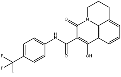 7-HYDROXY-5-OXO-N-[4-(TRIFLUOROMETHYL)PHENYL]-2,3-DIHYDRO-1H,5H-PYRIDO[3,2,1-IJ]QUINOLINE-6-CARBOXAMIDE Struktur