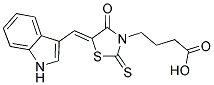 4-[5-(1H-INDOL-3-YLMETHYLENE)-4-OXO-2-THIOXO-THIAZOLIDIN-3-YL]-BUTYRIC ACID Struktur