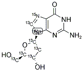 2'-DEOXYGUANOSINE (8-13C; 7,9-15N2; DEOXYRIBOSE-13C5) Struktur