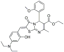 (Z)-ETHYL 2-(4-(DIETHYLAMINO)-2-HYDROXYBENZYLIDENE)-5-(2-METHOXYPHENYL)-7-METHYL-3-OXO-3,5-DIHYDRO-2H-THIAZOLO[3,2-A]PYRIMIDINE-6-CARBOXYLATE Struktur