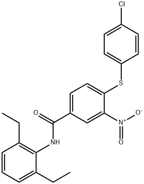 4-[(4-CHLOROPHENYL)SULFANYL]-N-(2,6-DIETHYLPHENYL)-3-NITROBENZENECARBOXAMIDE Struktur