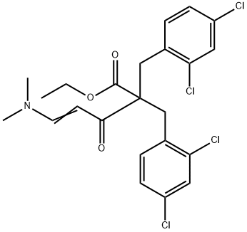 ETHYL (Z)-2,2-BIS(2,4-DICHLOROBENZYL)-5-(DIMETHYLAMINO)-3-OXO-4-PENTENOATE Struktur