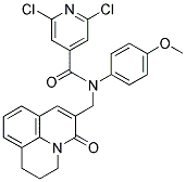 2,6-DICHLORO-N-[(2,3-DIHYDRO-5-OXO-(1H,5H)-BENZO[IJ]QUINOLIZIN-6-YL)METHYL]-N-(4-METHOXYPHENYL)PYRIDINE-4-CARBOXAMIDE Struktur