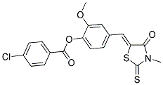 2-METHOXY-4-[(Z)-(3-METHYL-4-OXO-2-THIOXO-1,3-THIAZOLIDIN-5-YLIDENE)METHYL]PHENYL 4-CHLOROBENZOATE Struktur