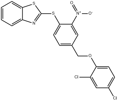 2-((4-[(2,4-DICHLOROPHENOXY)METHYL]-2-NITROPHENYL)SULFANYL)-1,3-BENZOTHIAZOLE Struktur