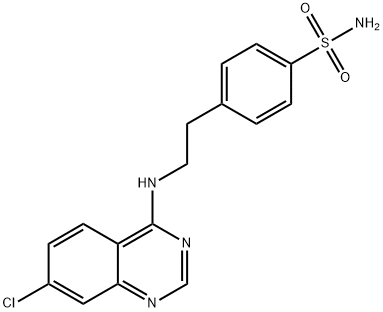 4-(2-[(7-CHLORO-4-QUINAZOLINYL)AMINO]ETHYL)BENZENESULFONAMIDE Struktur