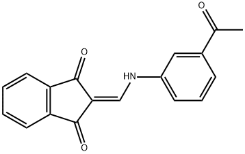 2-(((3-ACETYLPHENYL)AMINO)METHYLENE)INDANE-1,3-DIONE Struktur