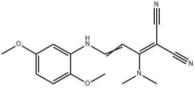 2-[3-(2,5-DIMETHOXYANILINO)-1-(DIMETHYLAMINO)-2-PROPENYLIDENE]MALONONITRILE Struktur