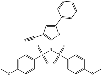 N-(3-CYANO-5-PHENYL-2-FURYL)-4-METHOXY-N-[(4-METHOXYPHENYL)SULFONYL]BENZENESULFONAMIDE Struktur