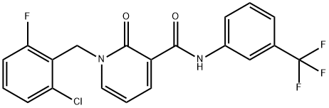 1-(2-CHLORO-6-FLUOROBENZYL)-2-OXO-N-[3-(TRIFLUOROMETHYL)PHENYL]-1,2-DIHYDRO-3-PYRIDINECARBOXAMIDE Struktur