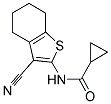 N-(3-CYANO-4,5,6,7-TETRAHYDRO-1-BENZOTHIOPHEN-2-YL)CYCLOPROPANECARBOXAMIDE Struktur