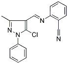 2-([(5-CHLORO-3-METHYL-1-PHENYL-1H-PYRAZOL-4-YL)METHYLENE]AMINO)BENZONITRILE Struktur