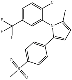 1-[2-CHLORO-5-(TRIFLUOROMETHYL)PHENYL]-2-METHYL-5-[4-(METHYLSULFONYL)PHENYL]-1H-PYRROLE Struktur