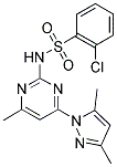 2-CHLORO-N-[4-(3,5-DIMETHYL-1H-PYRAZOL-1-YL)-6-METHYLPYRIMIDIN-2-YL]BENZENESULFONAMIDE Struktur