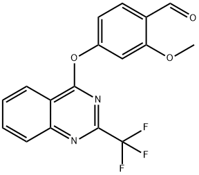 2-METHOXY-4-([2-(TRIFLUOROMETHYL)-4-QUINAZOLINYL]OXY)BENZENECARBALDEHYDE Struktur