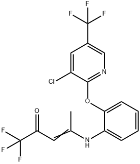 4-(2-([3-CHLORO-5-(TRIFLUOROMETHYL)-2-PYRIDINYL]OXY)ANILINO)-1,1,1-TRIFLUORO-3-PENTEN-2-ONE Struktur