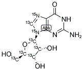 GUANOSINE (8-13C; 7,9-15N2; RIBOSE-13C5) Struktur