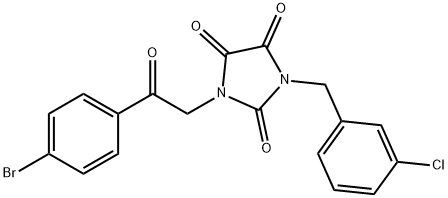 1-[2-(4-BROMOPHENYL)-2-OXOETHYL]-3-(3-CHLOROBENZYL)-1H-IMIDAZOLE-2,4,5(3H)-TRIONE Struktur