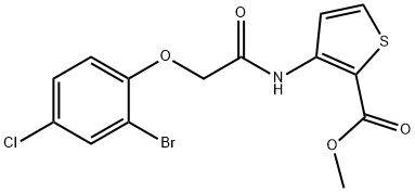 METHYL 3-([2-(2-BROMO-4-CHLOROPHENOXY)ACETYL]AMINO)-2-THIOPHENECARBOXYLATE Struktur