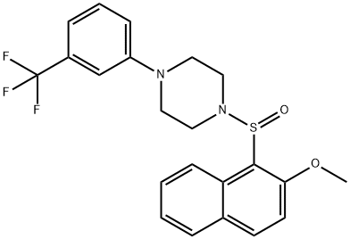 1-[(2-METHOXY-1-NAPHTHYL)SULFINYL]-4-[3-(TRIFLUOROMETHYL)PHENYL]PIPERAZINE Struktur