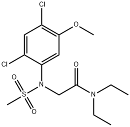 2-[2,4-DICHLORO-5-METHOXY(METHYLSULFONYL)ANILINO]-N,N-DIETHYLACETAMIDE Struktur