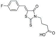 4-[5-(4-FLUORO-BENZYLIDENE)-4-OXO-2-THIOXO-THIAZOLIDIN-3-YL]-BUTYRIC ACID Struktur