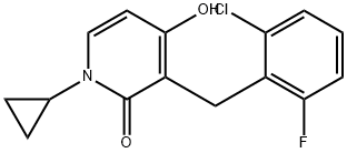 3-(2-CHLORO-6-FLUOROBENZYL)-1-CYCLOPROPYL-4-HYDROXY-2(1H)-PYRIDINONE Struktur