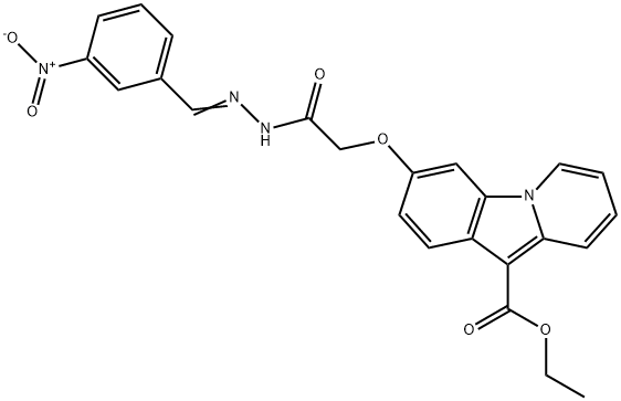 ETHYL 3-(2-(2-[(E)-(3-NITROPHENYL)METHYLIDENE]HYDRAZINO)-2-OXOETHOXY)PYRIDO[1,2-A]INDOLE-10-CARBOXYLATE Struktur