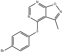 4-BROMOPHENYL 3-METHYLISOXAZOLO[5,4-D]PYRIMIDIN-4-YL SULFIDE Struktur