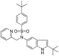 4-TERT-BUTYL-N-(2-TERT-BUTYL-(1H)-INDOL-5-YL)-N-(2-PYRIDINYLMETHYL)BENZENESULPHONAMIDE Struktur