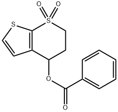 1,1-DIOXO-1,2,3,4-TETRAHYDRO-1LAMBDA6-THIENO[2,3-B]THIOPYRAN-4-YL BENZENECARBOXYLATE Struktur