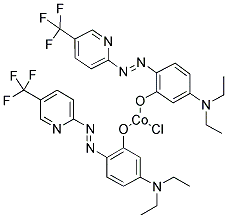 BIS[2-(5-TRIFLUOROMETHYL-2-PYRIDYLAZO)-5-DIETHYLAMINOPHENOLATO]-COBALT (III) CHLORIDE Struktur