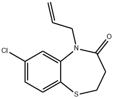 5-ALLYL-7-CHLORO-2,3-DIHYDRO-1,5-BENZOTHIAZEPIN-4(5H)-ONE Struktur