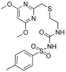 N-[2-[(4,6-DIMETHOXYPYRIMIDIN-2-YL)METHYLTHIO]ETHYL]-N'-[(4-METHYLPHENYL)SULPHONYL]UREA Struktur