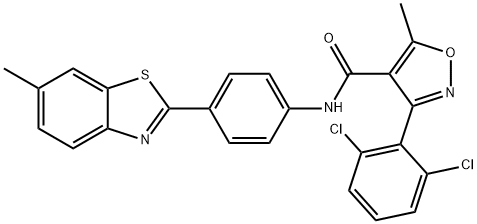 (3-(2,6-DICHLOROPHENYL)-5-METHYLISOXAZOL-4-YL)-N-(4-(6-METHYLBENZOTHIAZOL-2-YL)PHENYL)FORMAMIDE Struktur