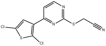 2-([4-(2,5-DICHLORO-3-THIENYL)-2-PYRIMIDINYL]SULFANYL)ACETONITRILE Struktur